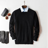 Klassische Pullover für Herren – Schwarz - Rundhals