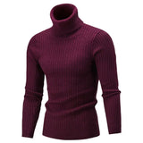 Klaus – warmer rollkragenpullover für männer – Weinrot