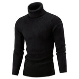 Klaus – warmer rollkragenpullover für männer – Schwarz