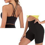 Damen Yoga Set Aus Hochwertigem Spandex – Schwarzer Satz Kurz