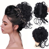 GlamCurls – Voluminöse lockige Haarhaube – Natürliche schwarze Farbe