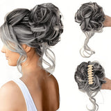 GlamCurls – Voluminöse lockige Haarhaube – Grau und Schwarz