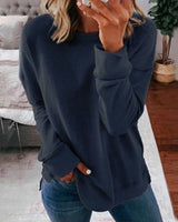 Klassisches damen-sweatshirt – weich und bequem – Dunkelblau