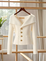 Barbora | Mühelos schicker Frühling- und Herbst-Cardigan – Cremiges Weiß