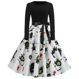 Gothic Karikatur Druck Halloween Kostum | Midi – Schwarz 2