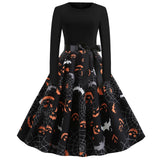 Gothic Karikatur Druck Halloween Kostum | Midi – Schwarz 4