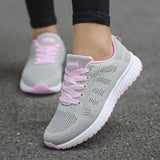 Damen Freizeitschuhe | geschlossene Form mit Profilsohle – Grau-Rosa
