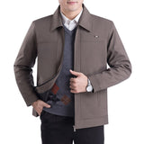 Elegante klassische herrenjacken mit reverskragen – Khaki