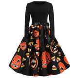 Gothic Karikatur Druck Halloween Kostum | Midi – Schwarz 9
