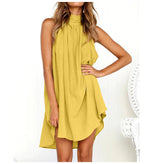 Mila - Elegantes halblanges Sommerkleid – Gelb