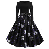 Gothic Karikatur Druck Halloween Kostum | Midi – Schwarz 15
