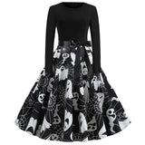 Gothic Karikatur Druck Halloween Kostum | Midi – Schwarz 3