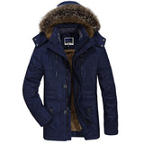 Callum - Winterjacke Herren Mit Kapuze & Fell – Marineblau
