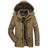 Callum - Winterjacke Herren Mit Kapuze & Fell – Khaki