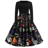 Gothic Karikatur Druck Halloween Kostum | Midi – Schwarz 11