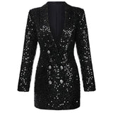 Aelric | Strahle in einem glamourösen Blazer-Kleid – Schwarz