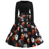Gothic Karikatur Druck Halloween Kostum | Midi – Schwarz 7