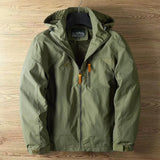 Regenjacke Herren Wasserdicht Mit Kapuze | Leichte Outdoorjacke Mit Reißverschluss – Grün