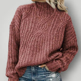 Damen Strickpullover | Warmer moderner Pullover für kalte Tage – Rosa