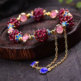Natürliches Stein Beeren Armband – Rosa