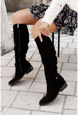 Rain – kniehohe stiefel in einer farbe – Schwarz