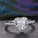 Kristallherzring mit Zirkonias – Silber
