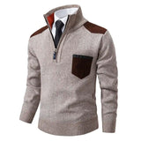 Halbzip Pullover mit modernem Akzent – Beige