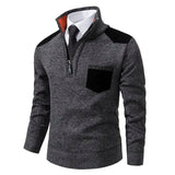 Halbzip Pullover mit modernem Akzent – Dunkelgrau