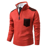 Halbzip Pullover mit modernem Akzent – Rot