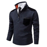 Halbzip Pullover mit modernem Akzent – Marineblau