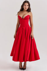 Hanne | Elegantes Midi-Kleid – Rot