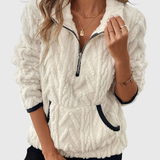 Lurein - Half-Zip-Pullover mit Soft-Touch-Finish – Weiß
