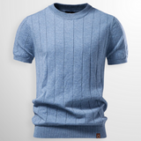Driessen – T-Hemd Aus Geripptem Strick – Blau