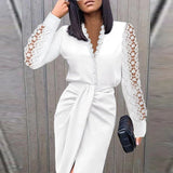 Veya – Elegantes langärmeliges Kleid – Weiß
