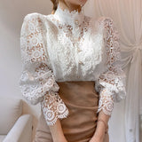 Isabella - Elegante Spitzenbluse – Weiß