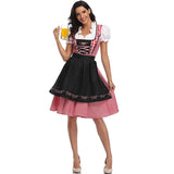 Oktoberfest Dirndl Damen – Traditionelles Trachtenkleid mit Schürze – Schwarz
