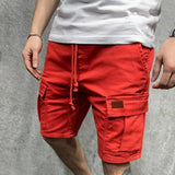 Herren Cargo Shorts - robust und praktisch mit vielen Taschen – Rot