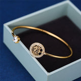 Lebensbaum verstellbares Armband – Gold