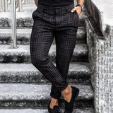 Kian | Stilvolle Karierte Herren Chino – Schwarz