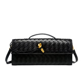 Luxury Vegan Leather Clutch – Handwoven, Elegant & Sustainable – Schwarz