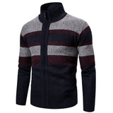 Gestreiftes Herren-Pullover  - CLOVIS – marineblau