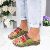 Stella - Keilabsatzsandalen – Grün