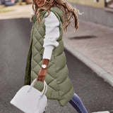 Weste Damen Lang Mit Kapuze | Gesteppt Für Herbst Und Winter – Grün