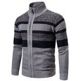 Gestreiftes Herren-Pullover  - CLOVIS – Hellgrau