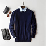 Klassische Pullover für Herren – Dunkelblau - Rundhals