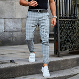 Kian | Stilvolle Karierte Herren Chino – Blau