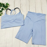Damen Yoga Set Aus Hochwertigem Spandex – Hellblaues Set
