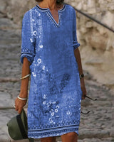 Zara | Minikleid mit Retro Blumenmuster – Blau