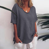 Johanna | Elegantes Shirt mit Rundhalsausschnitt – Dunkelgrau