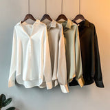 Laura | Elegante Seidenbluse aus 100% Seide – Weiß